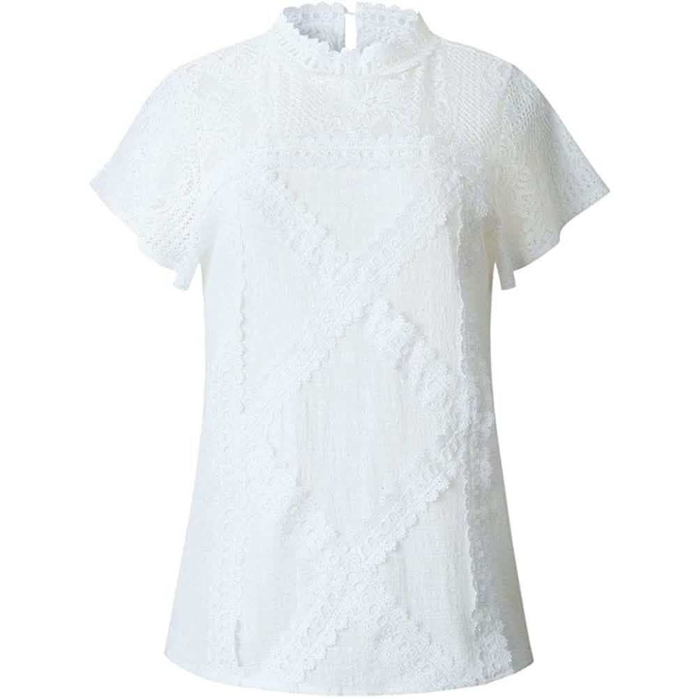 女性用かわいいレースシャツトップTシャツ