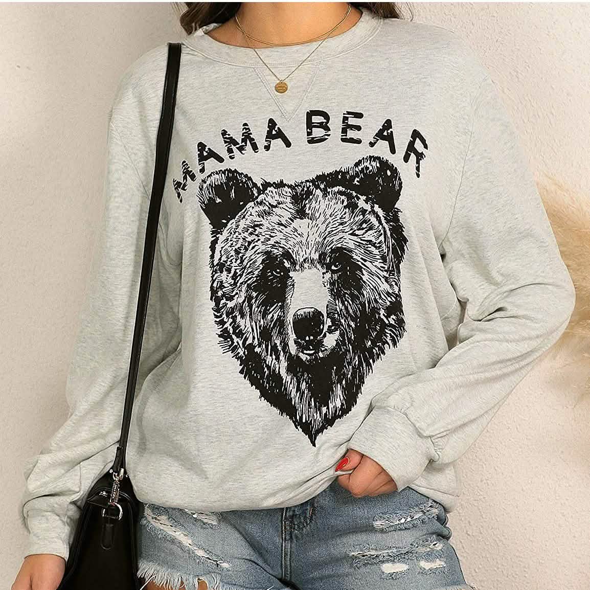 女性用かわいい長袖トップス ルーズクルーネックプルオーバースウェットシャツ