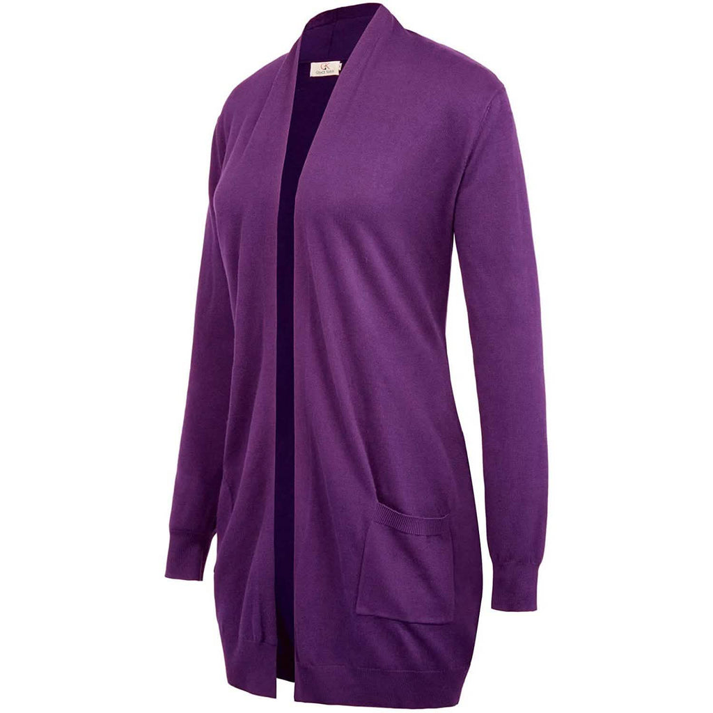 Women's Essential Solid Open Front Long Knited Cardigan Sweater