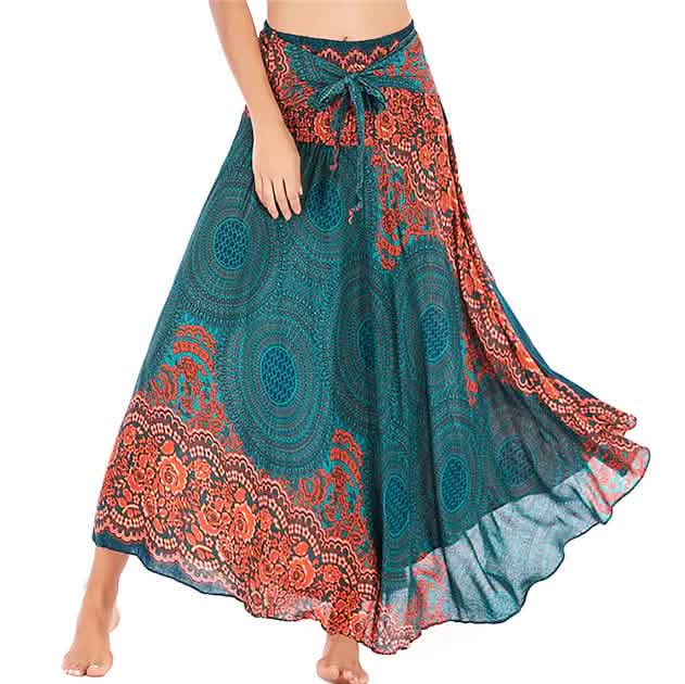 Women's High Waist Yoga Skirt Gypsy Dress