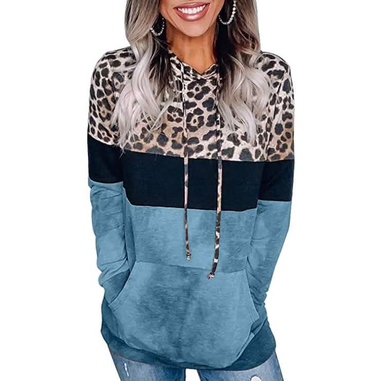Sweatshirts à Capuche Femme Décontractés à Imprimé Animal