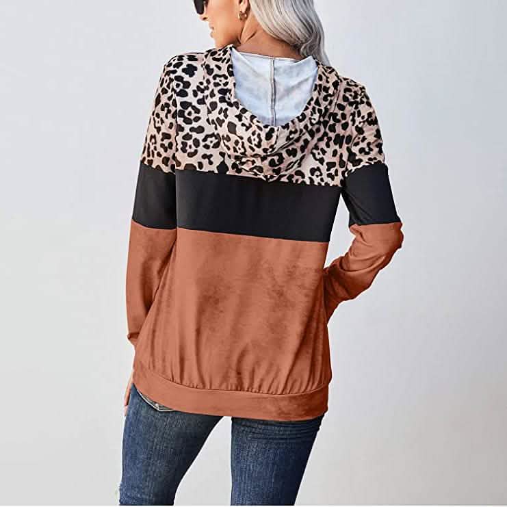 Sweatshirts à Capuche Femme Décontractés à Imprimé Animal