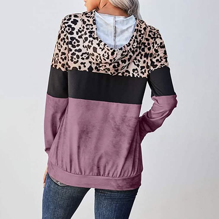Sweatshirts à Capuche Femme Décontractés à Imprimé Animal