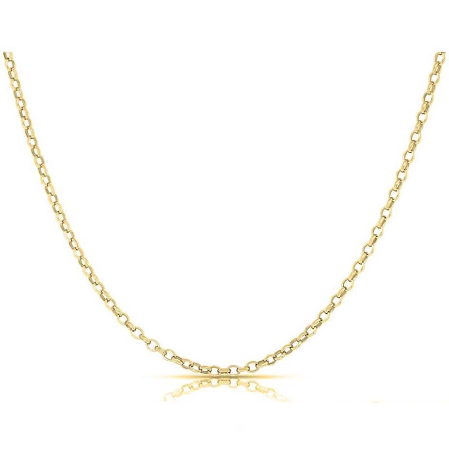 Women's Italian Rolo Link Chain in Solid Sterling Silver