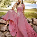Women's Long A Line Striped Maxi Dress