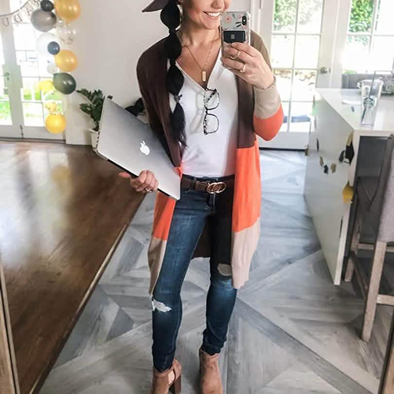 Manteau cardigan long pour femme