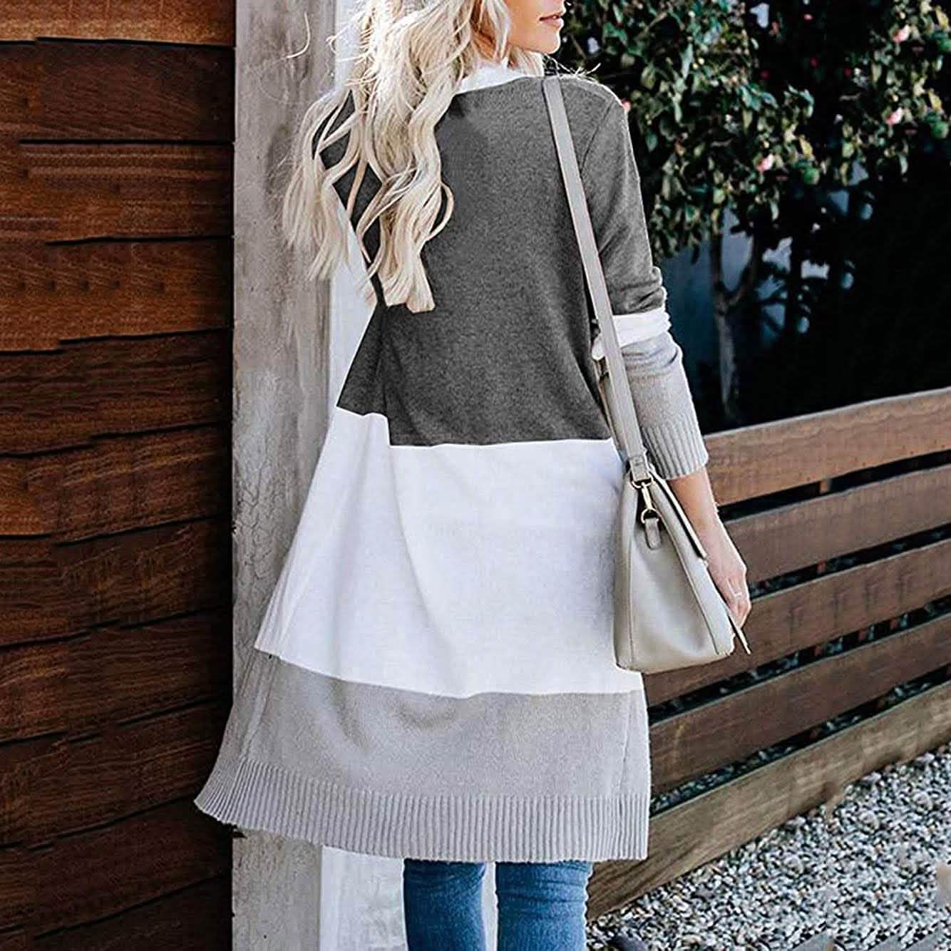 Manteau cardigan long pour femme