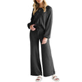 Ensemble détente femme crop top manches longues évasées et pantalon large