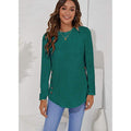 T-shirt col rond à manches longues pour femme