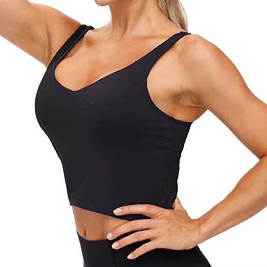 Soutien-gorge de sport long, rembourré et sans armatures pour femme