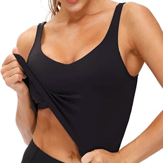 Soutien-gorge de sport long, rembourré et sans armatures pour femme