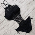 Maillot de bain une pièce en crochet uni pour femme