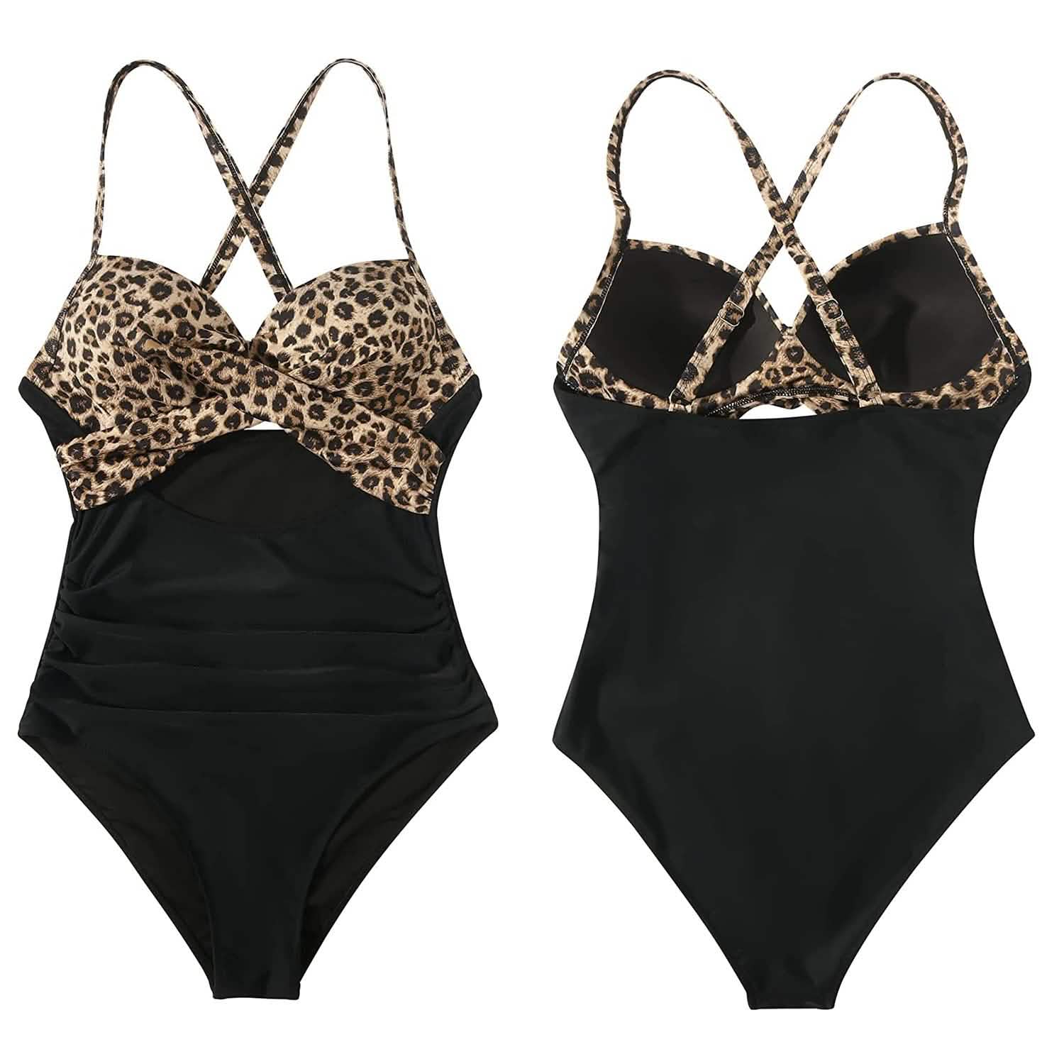 Maillot de bain une pièce taille haute gainant pour femme avec découpe