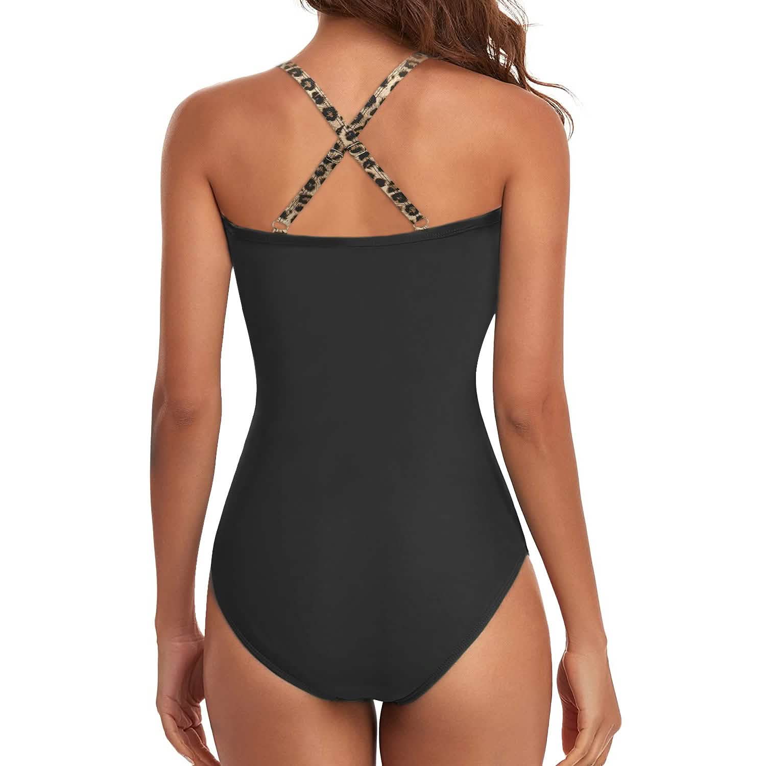 Maillot de bain une pièce taille haute gainant pour femme avec découpe