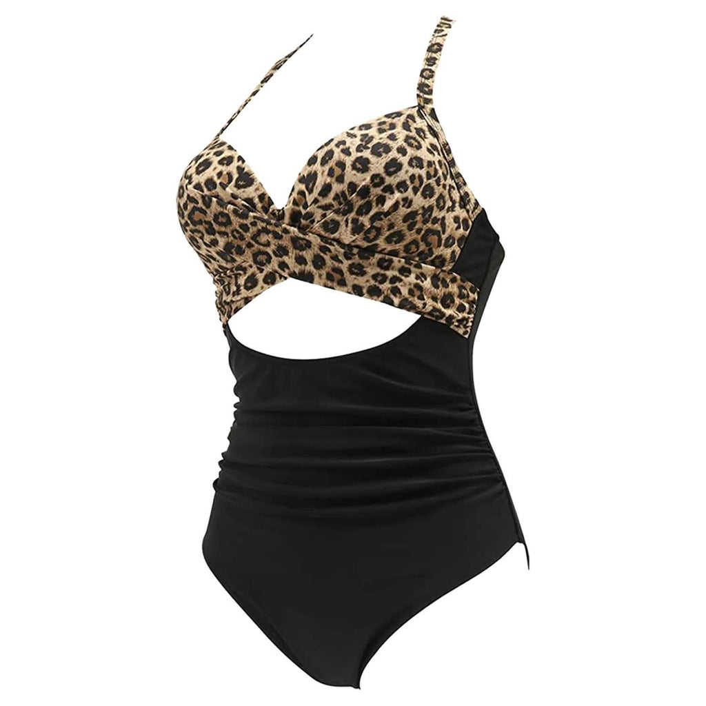 Maillot de bain une pièce taille haute gainant pour femme avec découpe