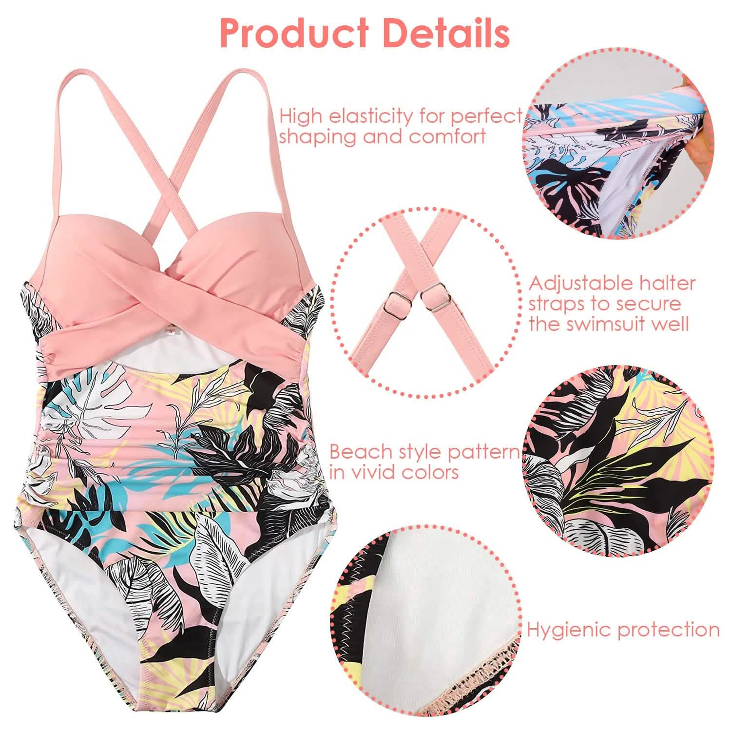 Maillot de bain une pièce taille haute gainant pour femme avec découpe