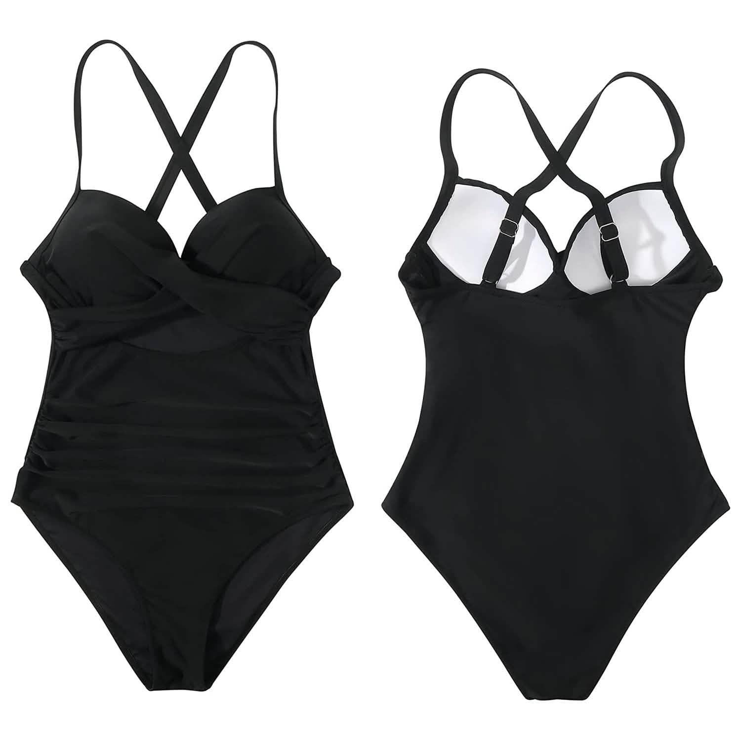 Maillot de bain une pièce taille haute gainant pour femme avec découpe