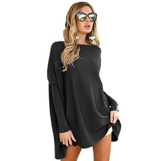 Haut tunique ample surdimensionné uni pour femme