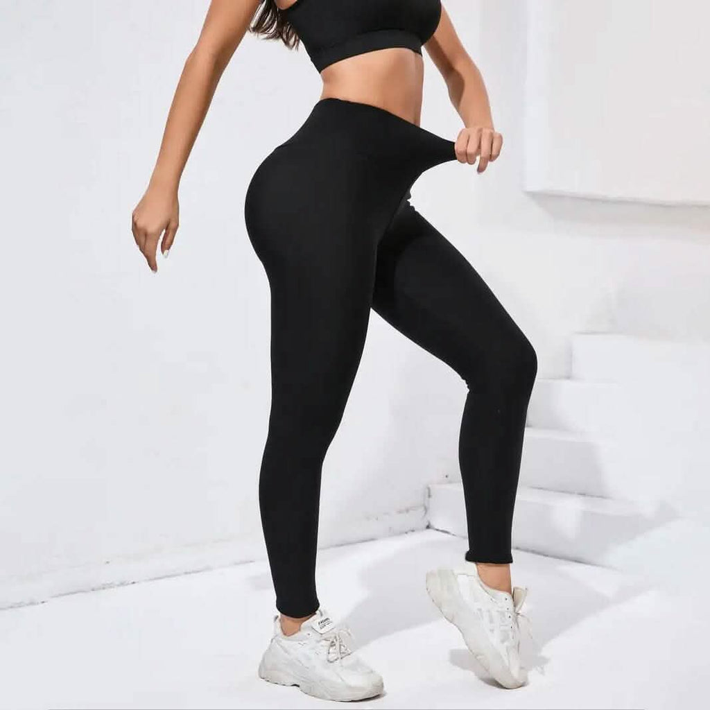 Legging doublé en sherpa pour femme, pantalon de yoga ultra-extensible