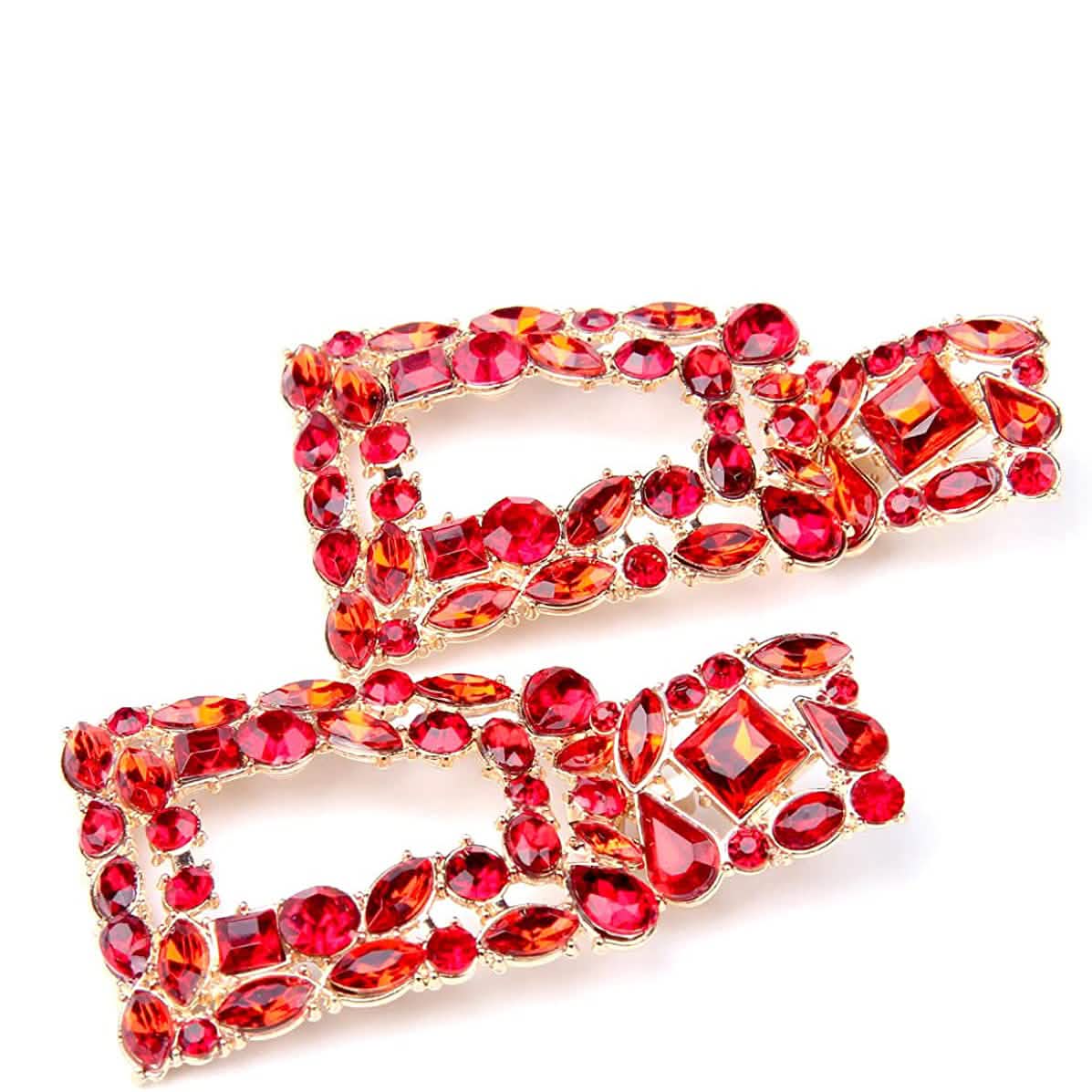 Boucles d'oreilles pendantes rectangulaires en strass pour femmes