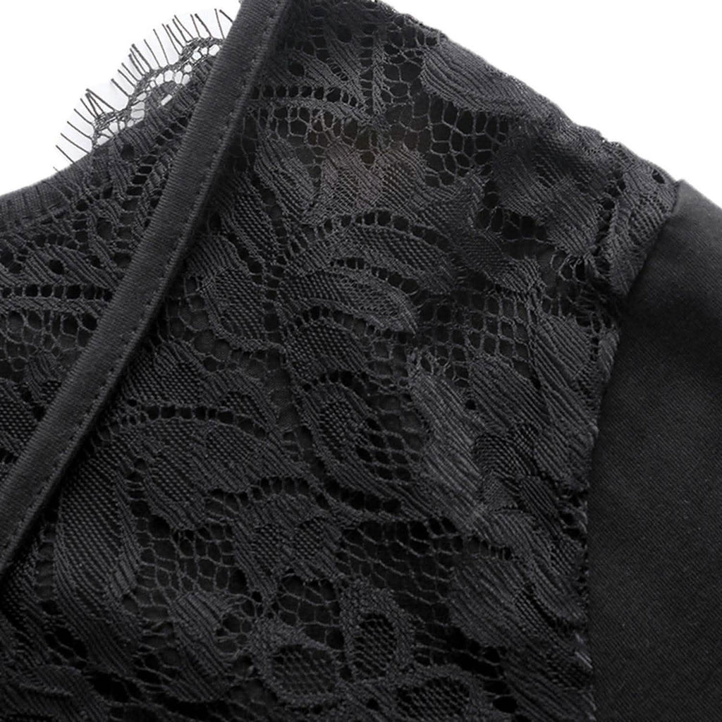 Women's Short Sleeve Back Lace Top Blouse