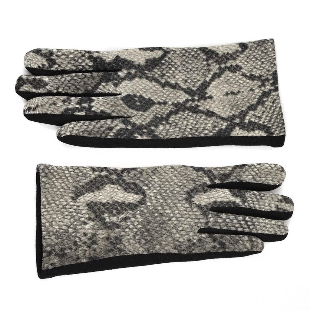 Women's Snakeskin Print Winter Touch Screen Gloves