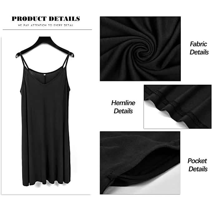 Robe de plage décontractée d'été pour femme avec bretelles fines, coupe évasée et poches