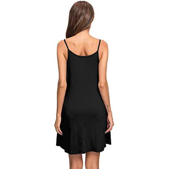 Robe de plage décontractée d'été pour femme avec bretelles fines, coupe évasée et poches