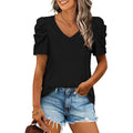 T-shirt d'été décontracté à col en V pour femme