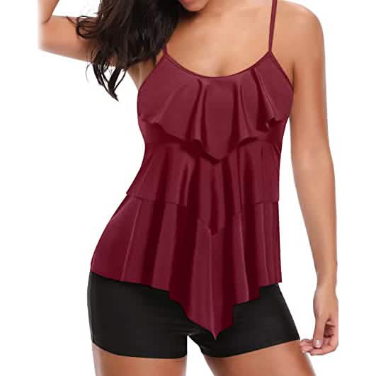 Maillot de bain deux pièces tankini amincissant pour femme