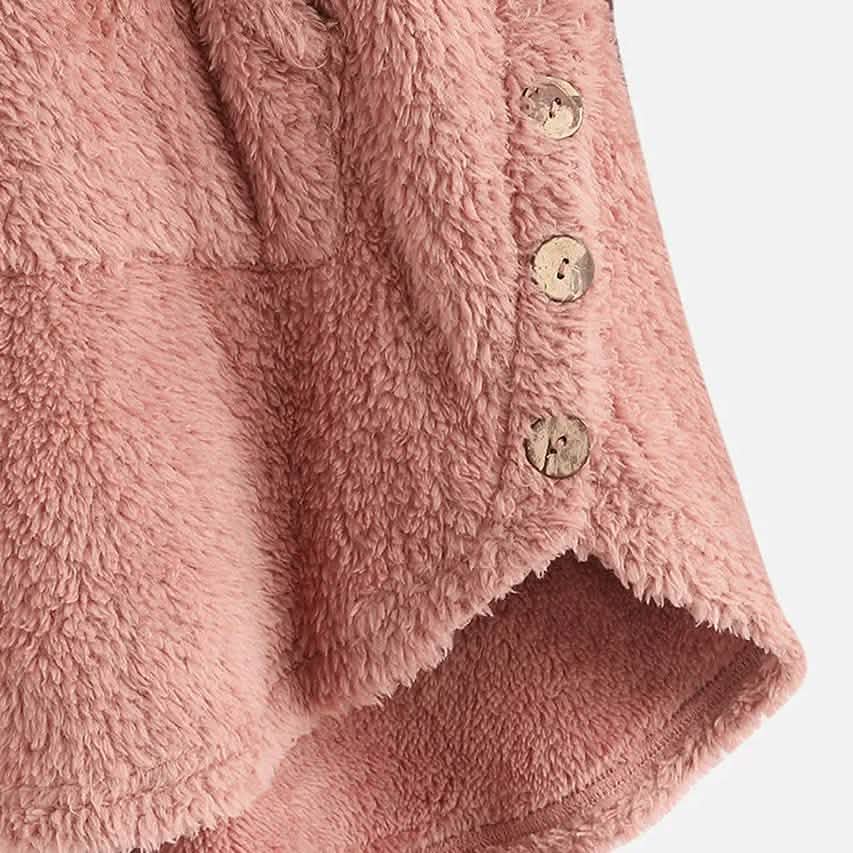 Manteaux d'ours en peluche pour femmes, sweats à capuche avec poches avant et motifs d'animaux