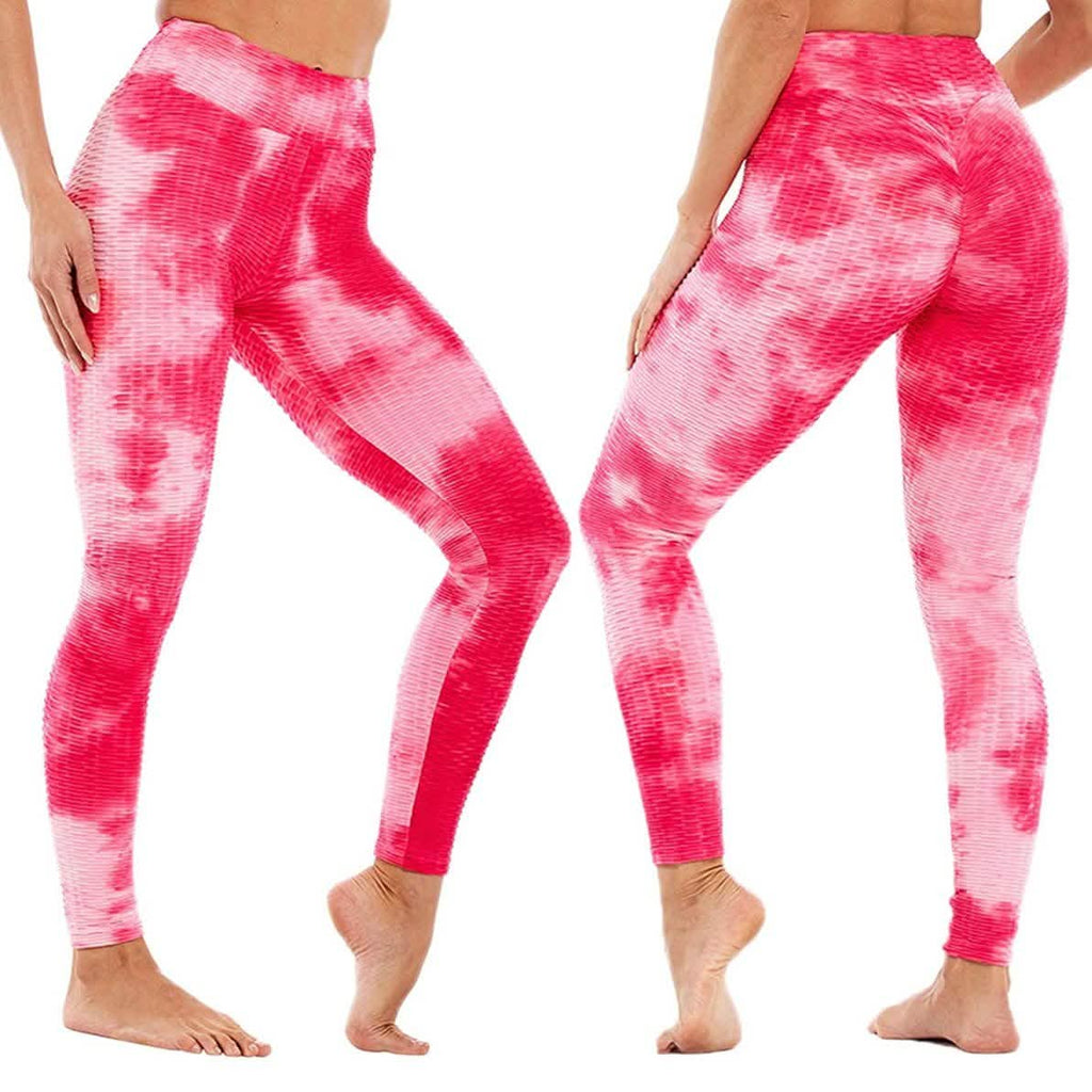 Legging de Yoga Taille Haute Effet Ventre Plat et Push-up Tie-Dye pour Femme