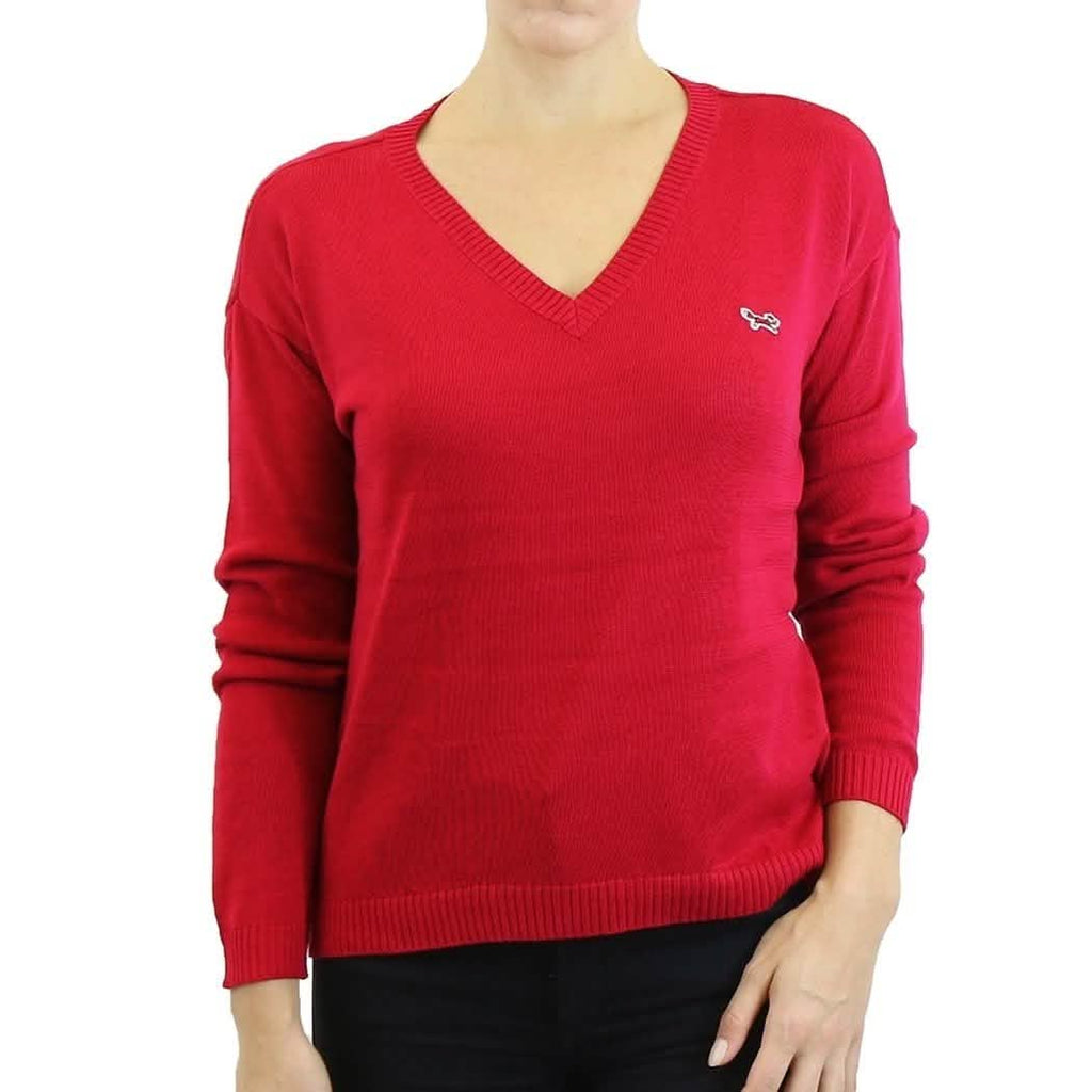 Womens V Neck Long Sleeve Sweater - Assorted Sizes