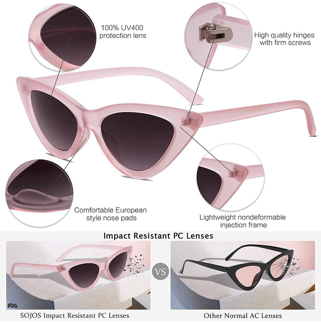 Lunettes de soleil œil-de-chat étroites vintage pour femmes