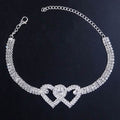 Bracelet de cheville femme blanc cœur chandelier