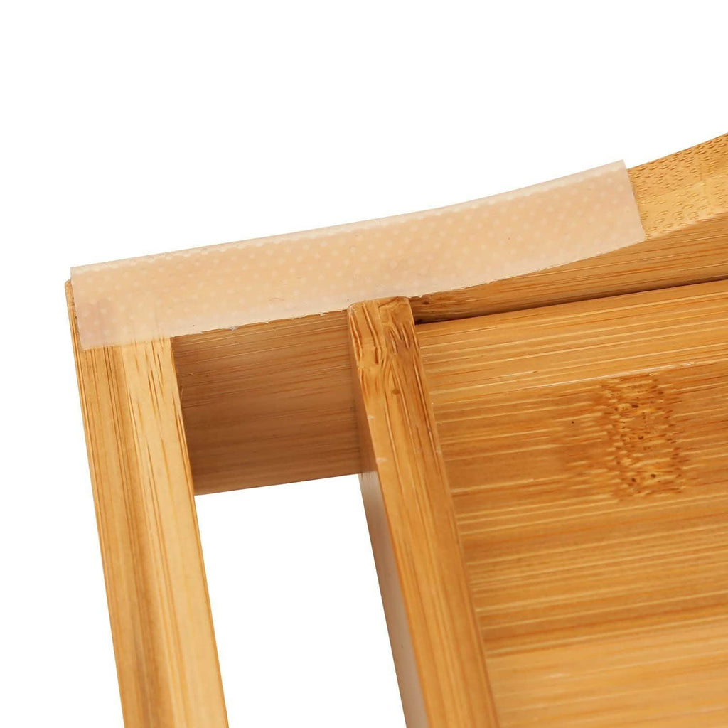 Plateau de baignoire en bois avec fente pour verre à vin, support de téléphone et porte-livre
