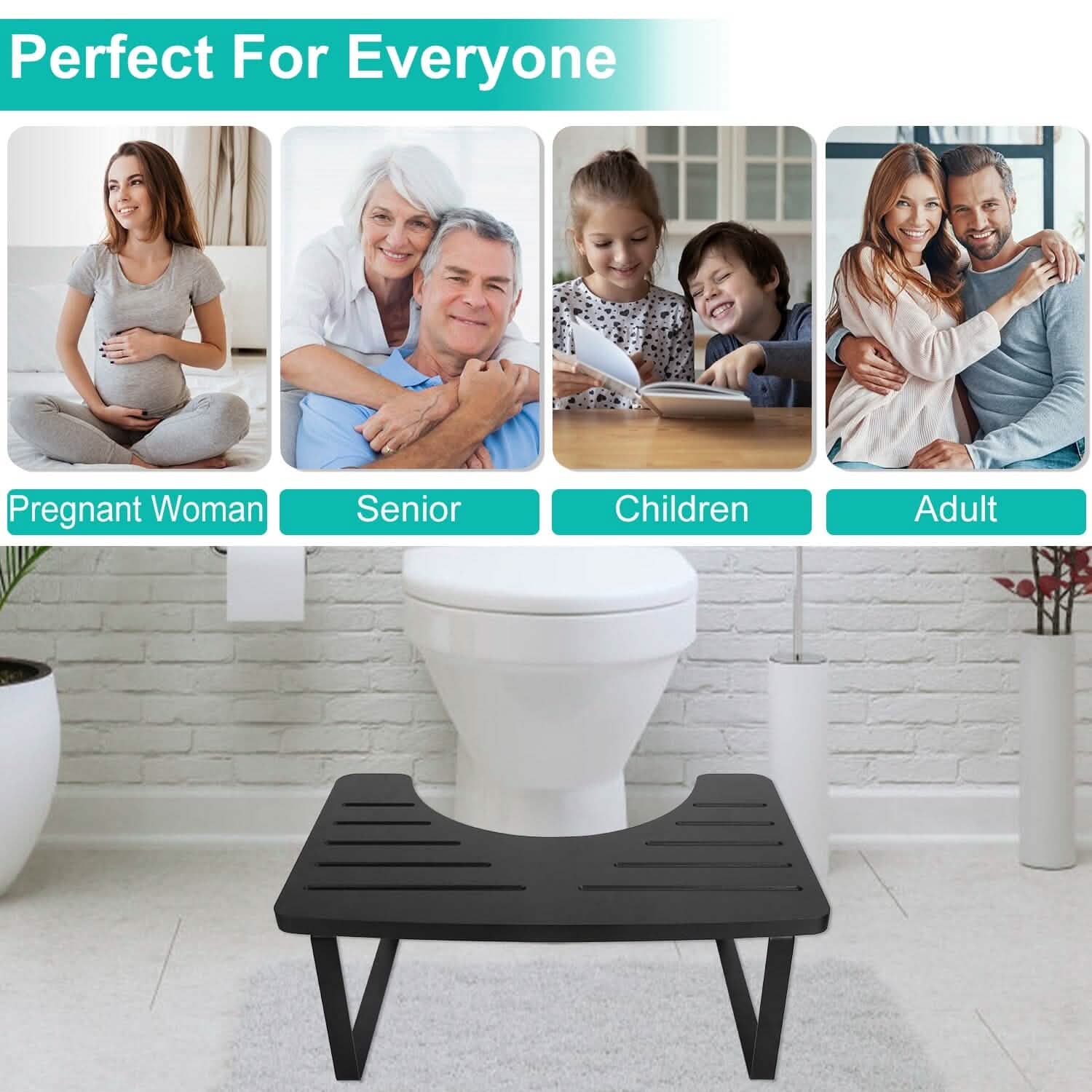 Wooden Metal Stool Height Bathroom Toilet Stool