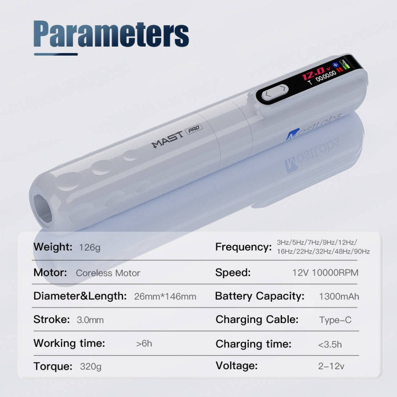 Dragonhawk Wireless Tattoo Pen Machine With 3.0MM Stroke Bluetooth Verison | Mast Y22 Pro