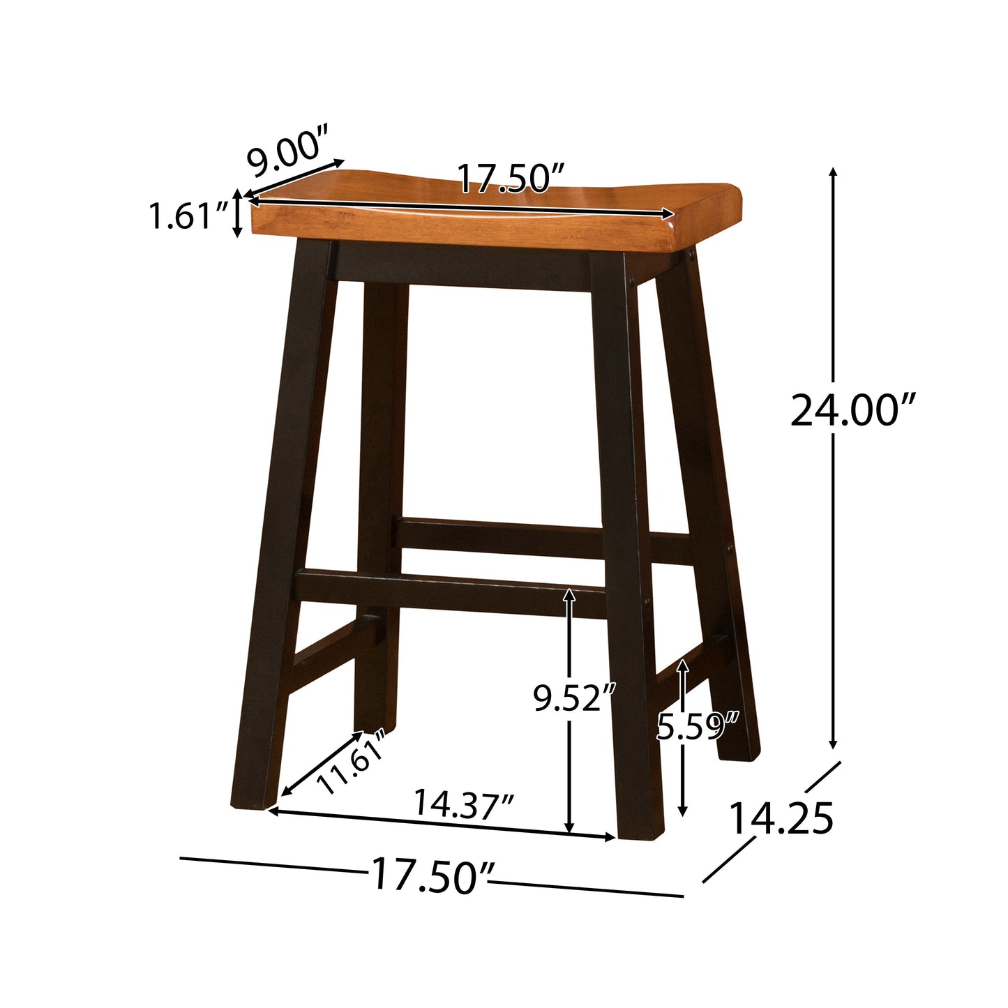 Wood 24" Saddle Stool