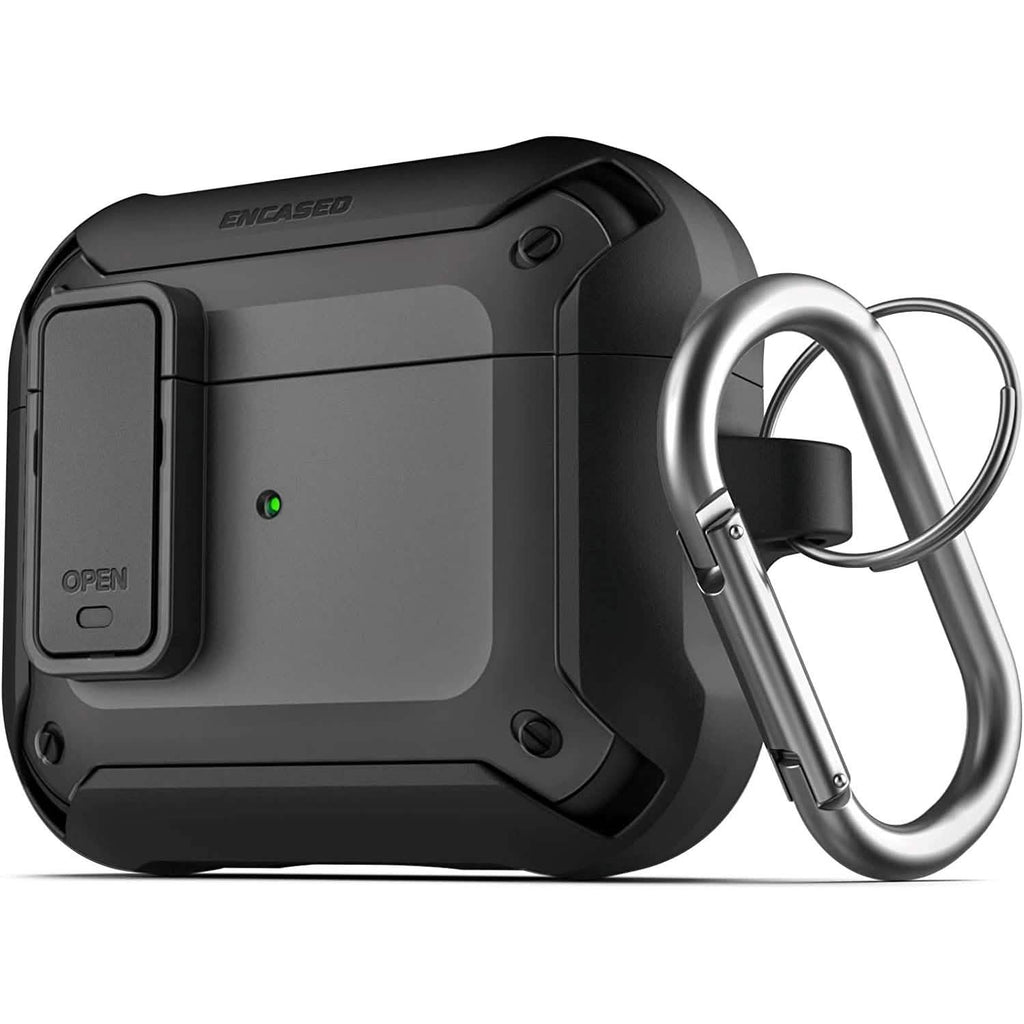 Coque X-Armor pour AirPods 3ème Génération avec Couvercle Verrouillable | Étui de Protection avec Mousqueton (AirPods Gen 3)