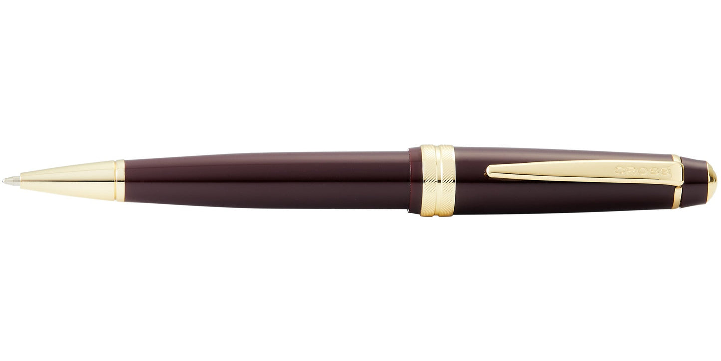 Bailey Light™ Polished Burgundy Resin and Gold Tone Ballpoint Pen