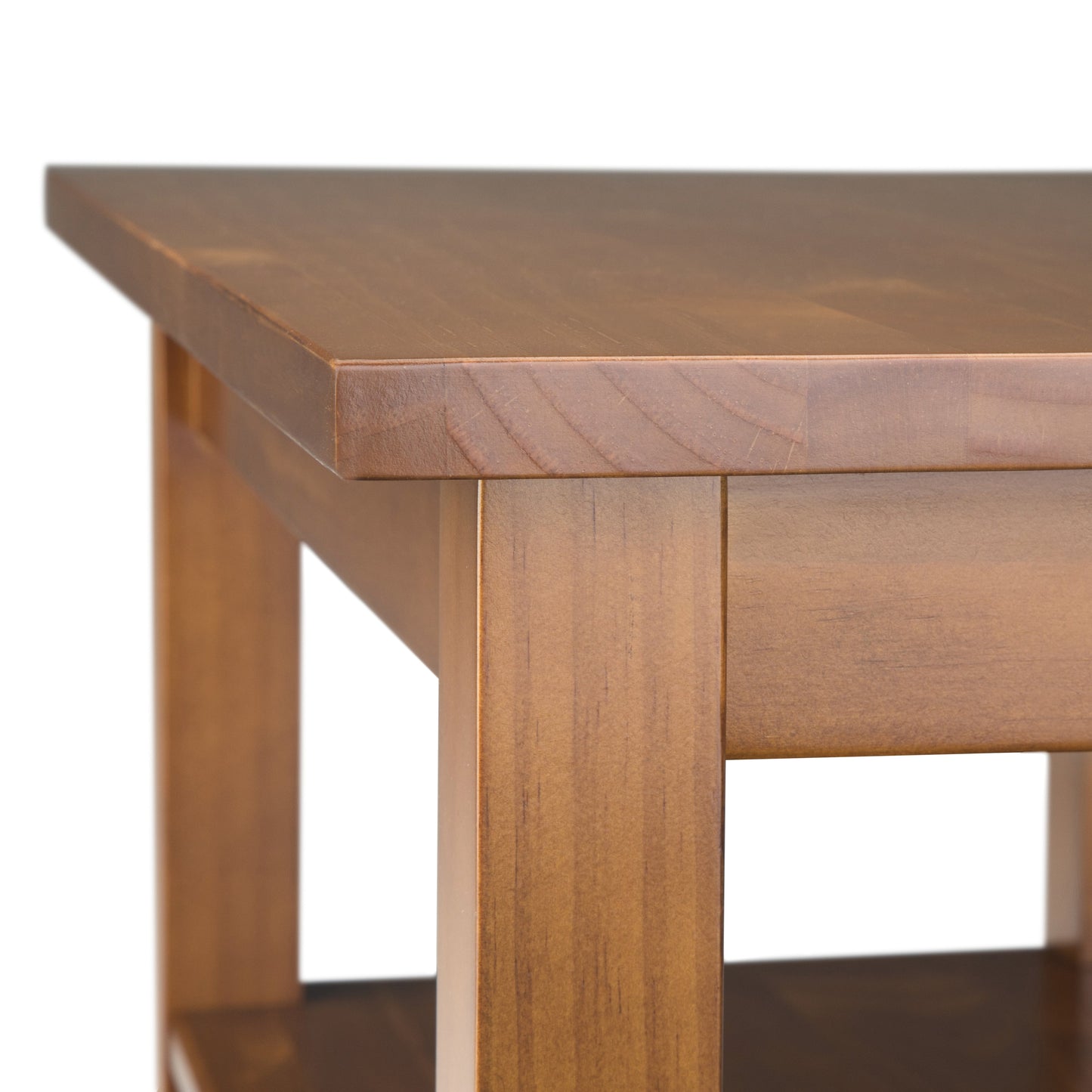 Warm Shaker Solid Wood 14 Inch Wide Side Table in Light Golden