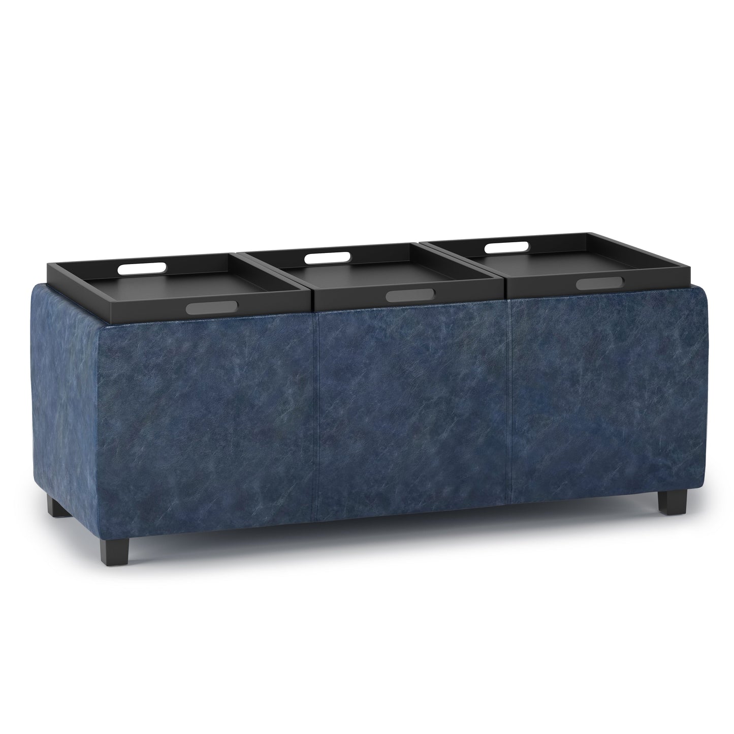 Avalon 42 Inch Wide Storage Ottoman in Denim