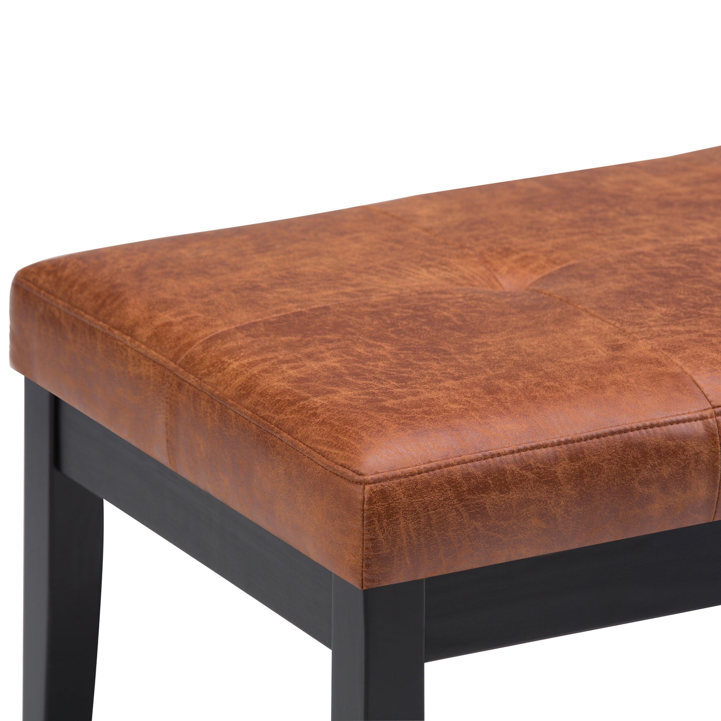 Lacey - Tufted Ottoman Bench - Distressed Saddle