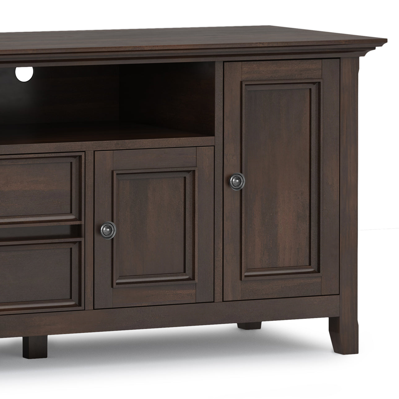 Amherst 72 Inch Wide Solid Wood TV Stand in Brunette