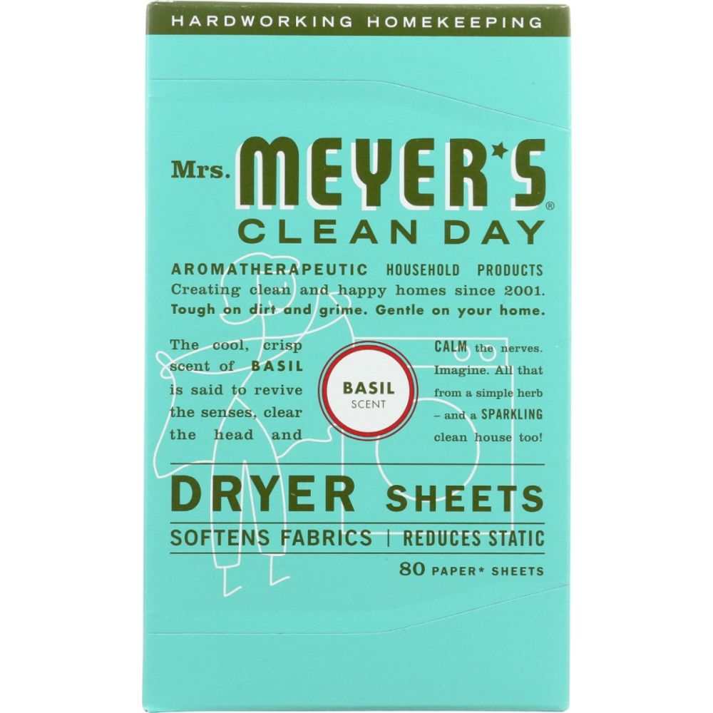 Mrs. Meyer’s Clean Day Dryer Sheets - 80pcs for Fresh Fabric Softening
