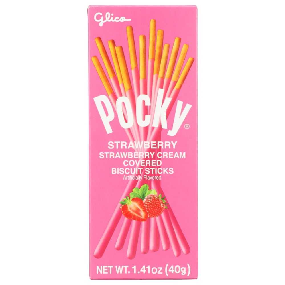 GLICO Pocky Strawberry - Delicious Strawberry & Cream Flavored Snacks