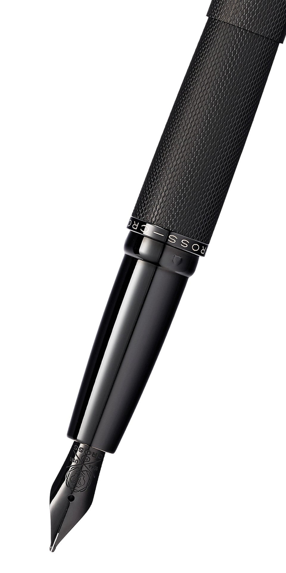 ATX® Brushed Black Stainless Steel Medium Nib Fountain Pen