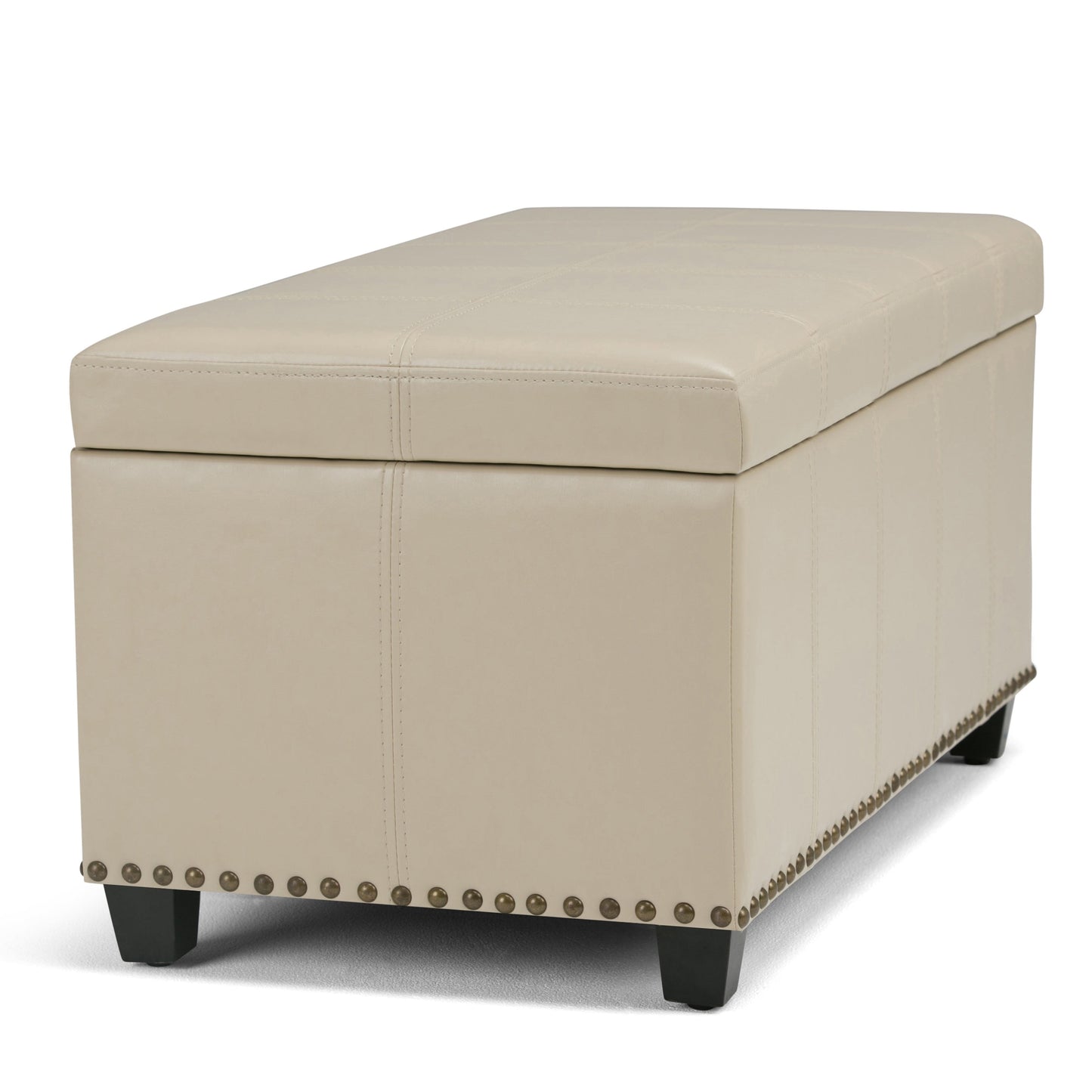 Amelia 33 Inch Wide Storage Ottoman Bench in Satin