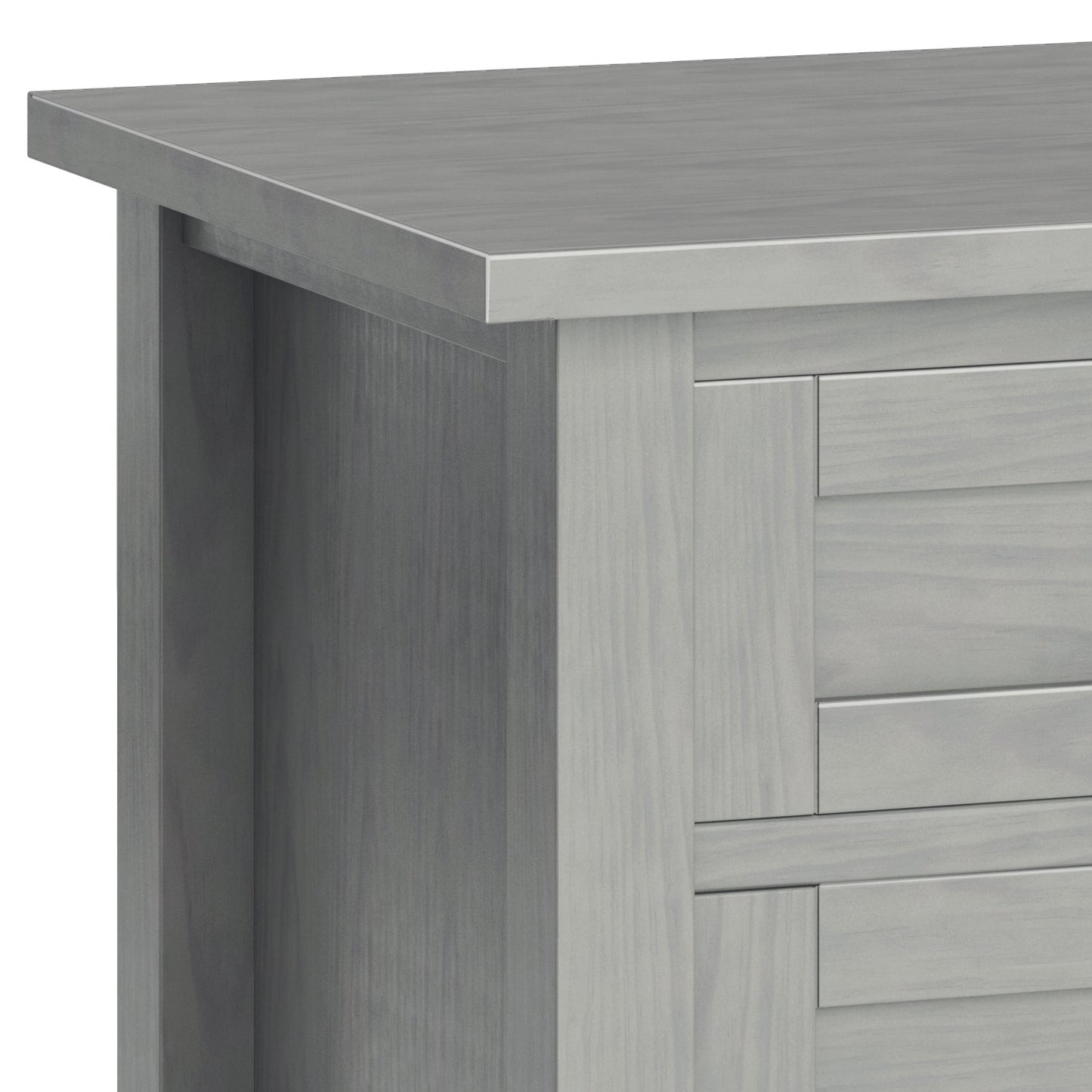 Warm Shaker Solid Wood Nightstand in Fog